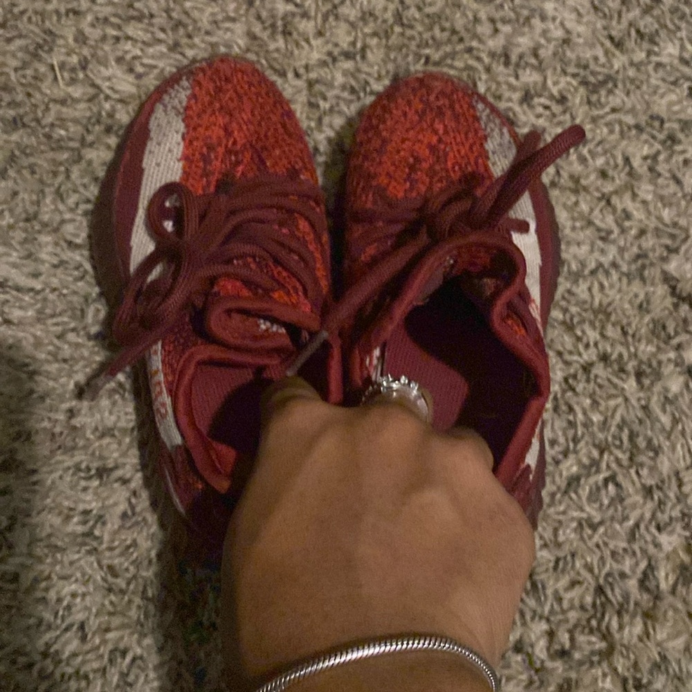 Toddler Girls Red yeezys.
